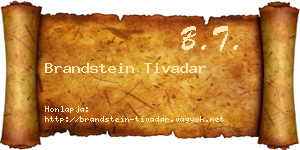 Brandstein Tivadar névjegykártya